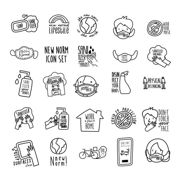 Pacote de vinte e cinco novas letras padrão campanha conjunto ícones de estilo de linha — Vetor de Stock