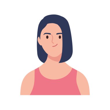 Mutlu genç kadın sevimli Avatar karakteri