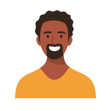 afro mutlu genç adam avatar karakteri