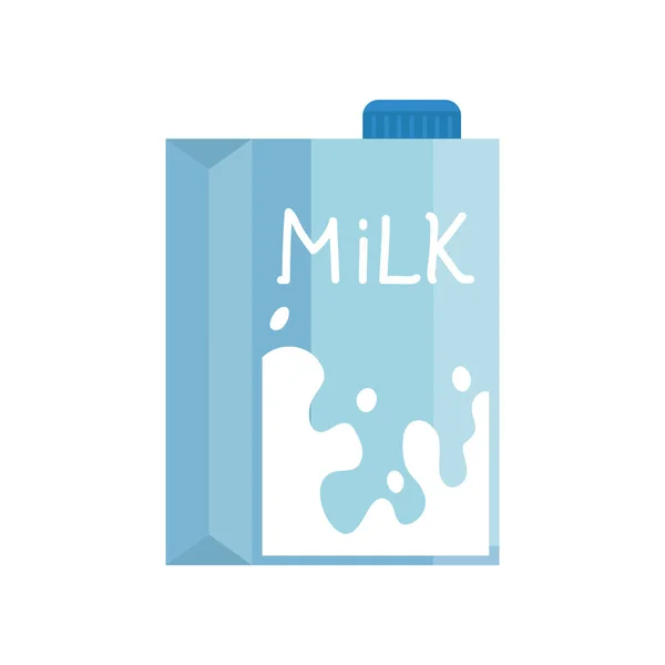 Mléko box produkt zdravé izolované ikony — Stockový vektor