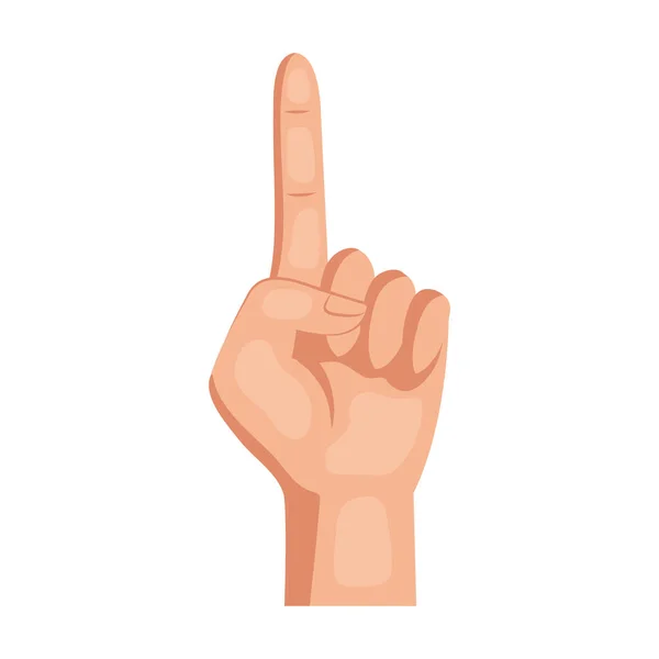 Χέρι ανθρώπινο σύμβολο δείκτη μέχρι εικονίδιο σήμα — Διανυσματικό Αρχείο