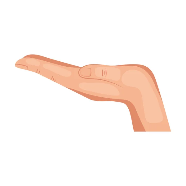 Mão humana segurando símbolo sinal ícone — Vetor de Stock