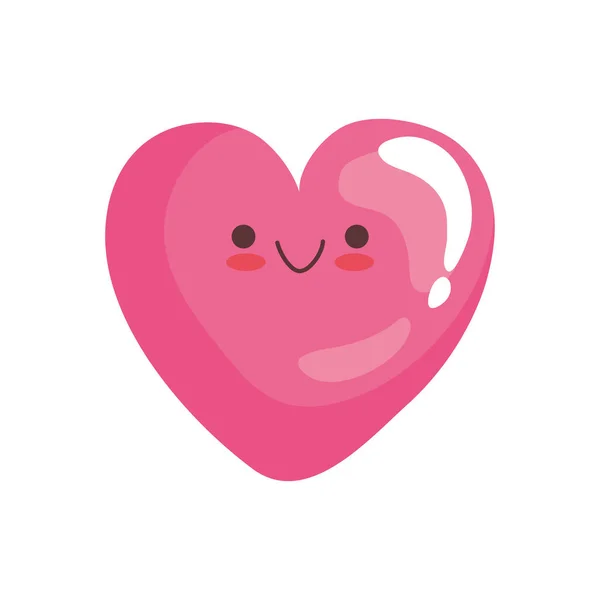 Символ персонажа кавайи с милым сердцем — стоковый вектор