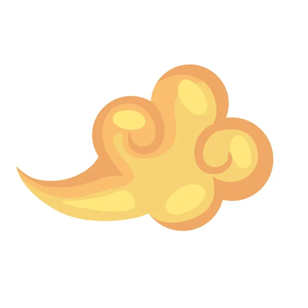 Chinese golden cloud form decorative icon — Stock Vector