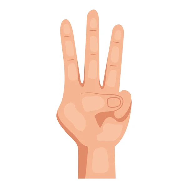 Kéz ember három szimbólum jel ikon — Stock Vector
