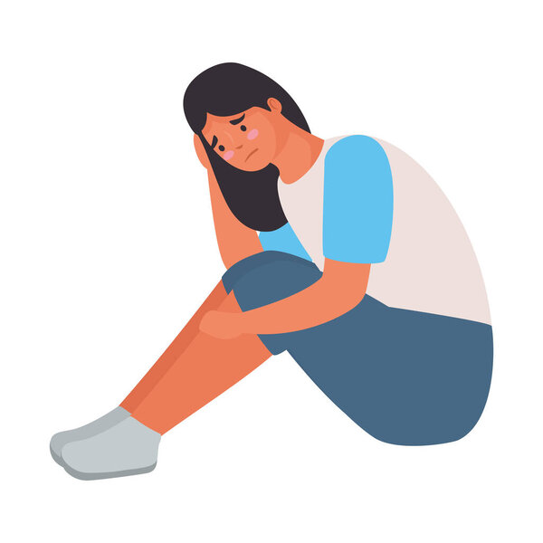 женщина сидит напряженный для запугивания характер