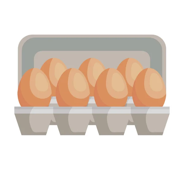 Eggs cartoon breakfast product icon — Stock Vector