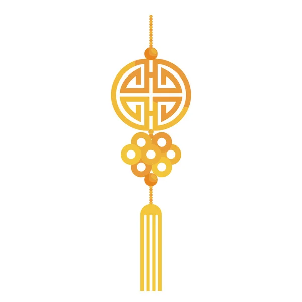 Kinesiska gyllene dekoration hängande ikon — Stock vektor