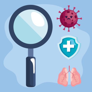 Tıbbi ve laboratuvar simgeleri demeti