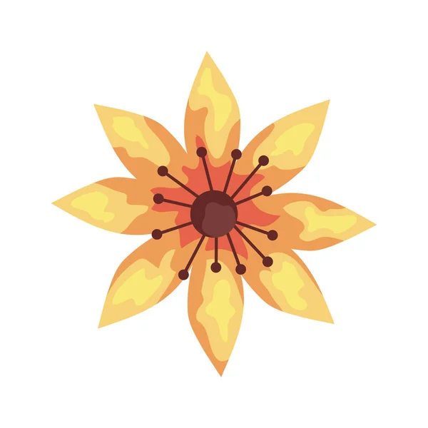 Yellow flower garden plant decoration icon — Stock Vector