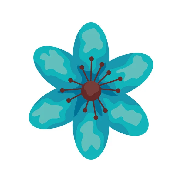 Blauwe bloem tuin plant decoratie icoon — Stockvector
