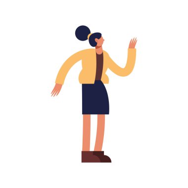 kadın çizgi film izole vektör tasarımı