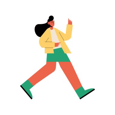 kadın çizgi film izole vektör tasarımı