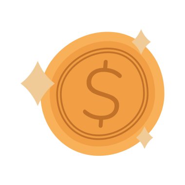 Sikke simgesi parlayan vektör tasarımı