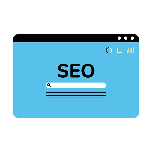 Seo website with search button vector design — Stock Vector