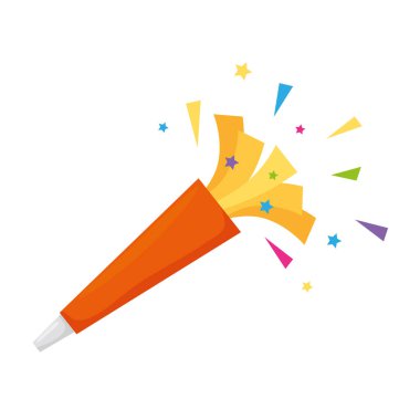 konfeti vektör tasarımlı parti düdüğü