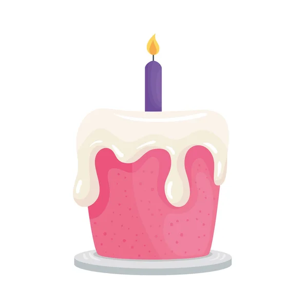 Feliz cumpleaños rosa pastel vector de diseño — Vector de stock