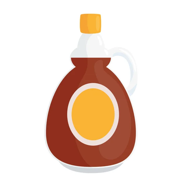 Conception vectorielle de bouteille de sirop pour petit déjeuner — Image vectorielle