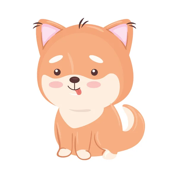 Kawaii cão animal desenho animado vetor —  Vetores de Stock