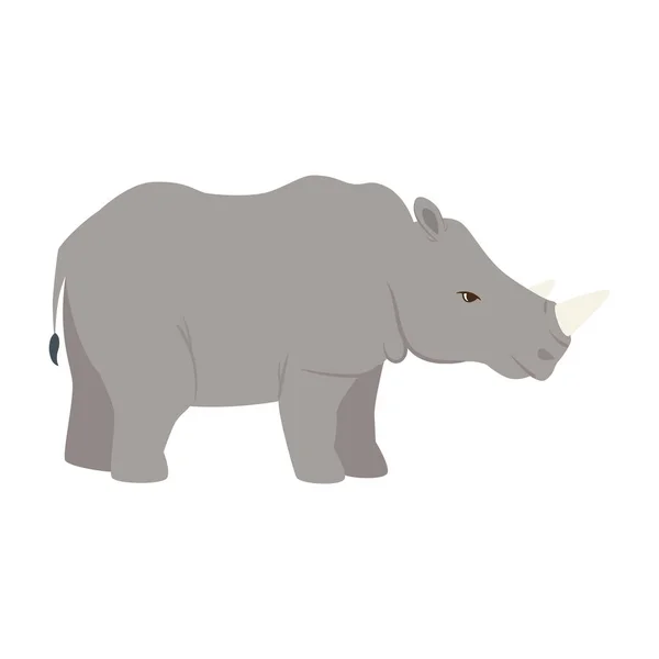 Rinoceronte animal africano carácter salvaje — Vector de stock