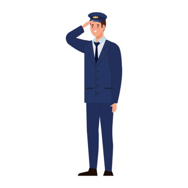 Üniformalı pilot kaptan.