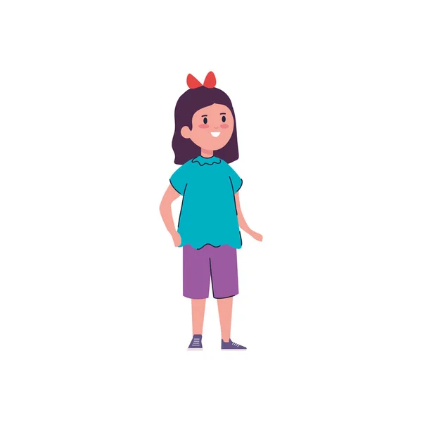 Feliz linda niña avatar carácter — Vector de stock