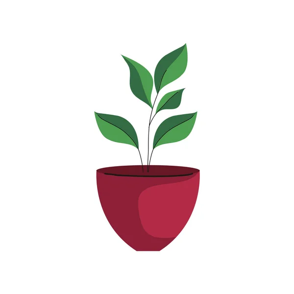 Huis plant in keramische pot roze pictogram — Stockvector