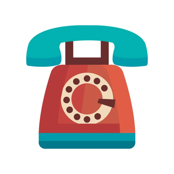 Old retro telephone device icon — Stock Vector