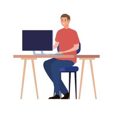 masaüstü karakterini kullanan yaratıcı genç adam