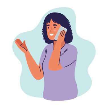 Akıllı telefon kullanan genç bir kadın.