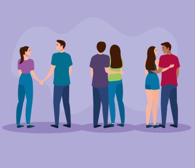 Üç aşıklar grubu çift karakterleri