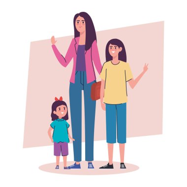 Anne ve kızları karakterleri avatarlar