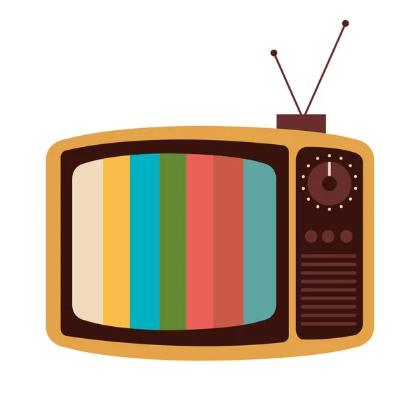 Viejo retro tv aislado icono — Vector de stock