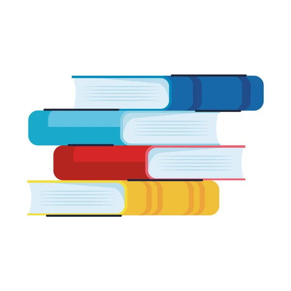 stock vector pile text books library set icons