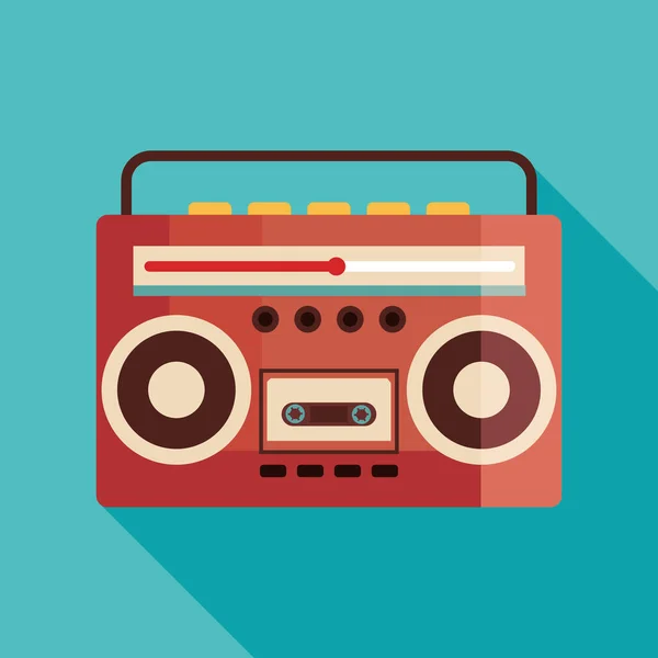 Viejo dispositivo de radio retro en fondo azul — Vector de stock