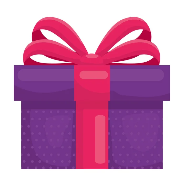Purple gift with bowtie vector design — Stock Vector