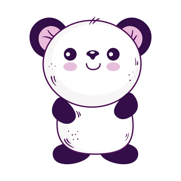 Kawaii panda urso animal desenho animado vetor design —  Vetores de Stock