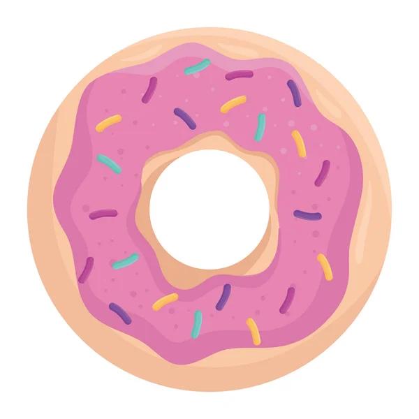 Zoet donut pictogram vector ontwerp — Stockvector