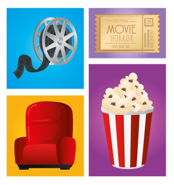 Sinema simgesi koleksiyonu vektör tasarımı