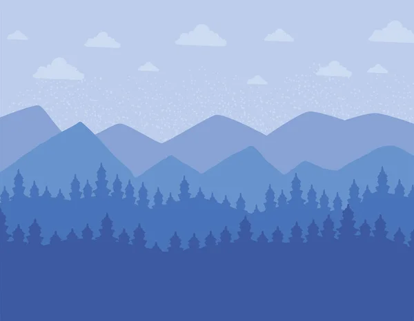 Berge und Wald abstrakte Landschaft Szene — Stockvektor