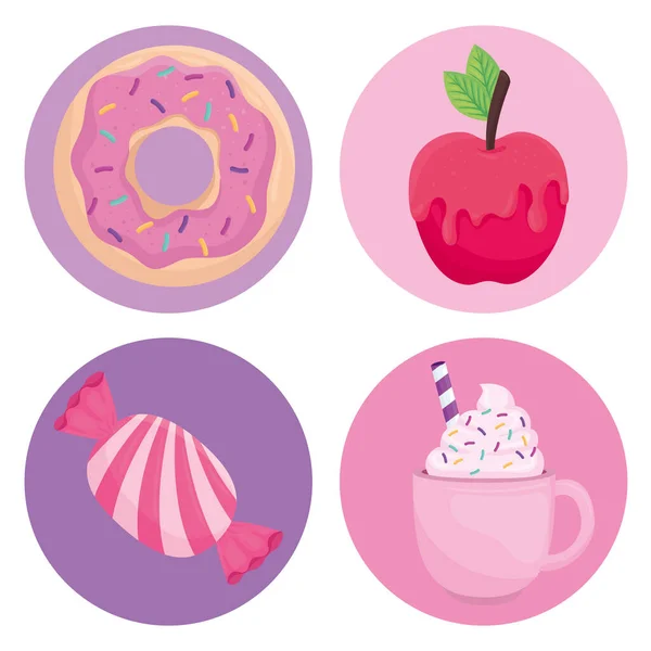 Sweet food symbool collectie vector ontwerp — Stockvector