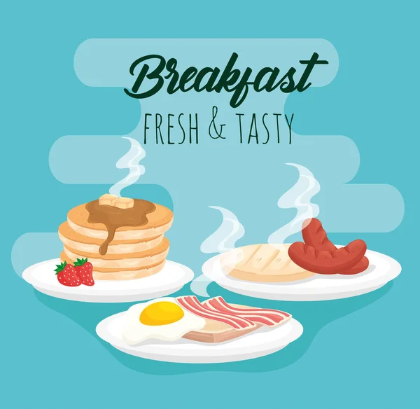 Breakfast icon group vector design — Stock Vector