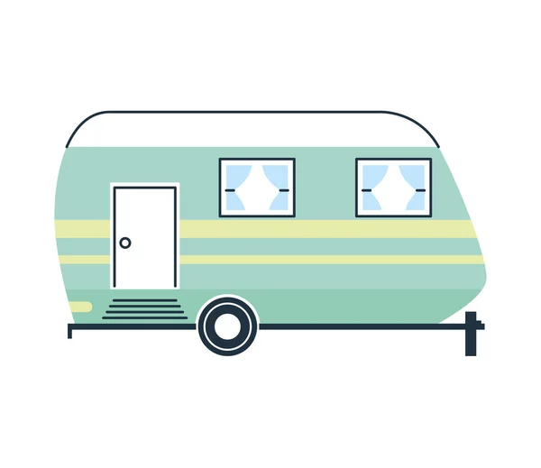 Camper trailer groen vector ontwerp — Stockvector