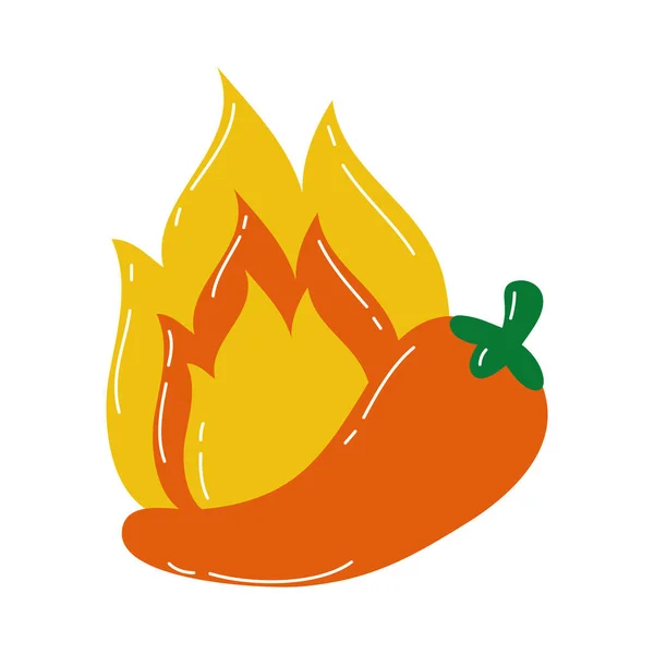 Piment fort avec motif vectoriel de flamme — Image vectorielle