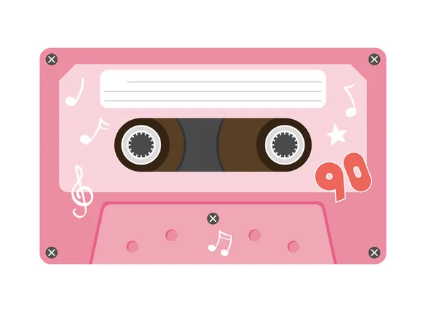 Рожевий і дев'яностих ретро касета Векторний дизайн — стоковий вектор
