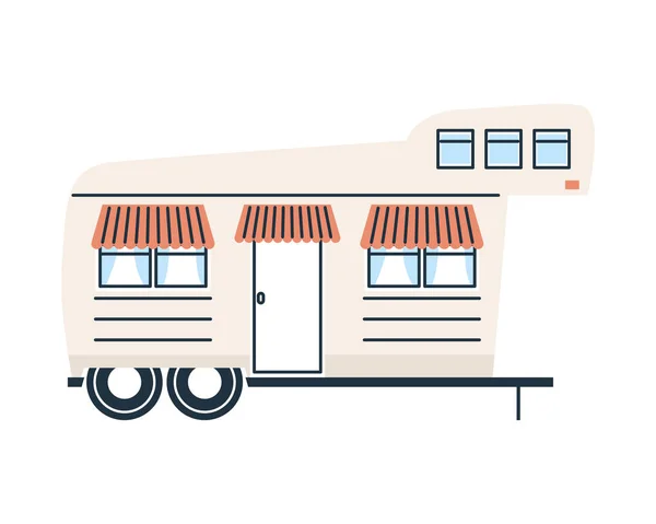 Camper trailer white vector design — Stock Vector