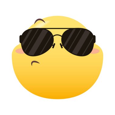 Yaz gözlüğü vektör tasarımlı emoji yüzü