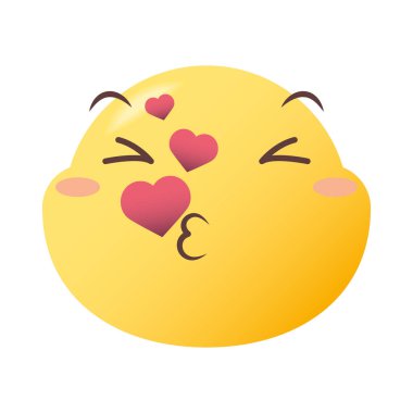 Öpücük emoji yüz vektör tasarımı