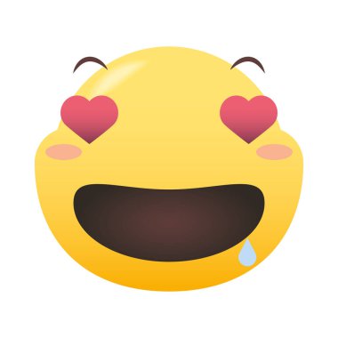 Aşk emoji yüz vektör tasarımında