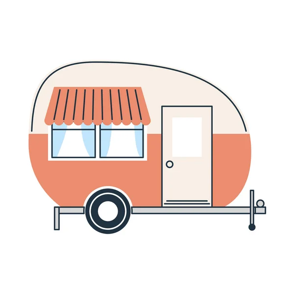野营拖车白色和橙色病媒设计 — 图库矢量图片
